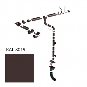 Galeco PVC Lietusūdens noteksistēma, 110mm, brūna
