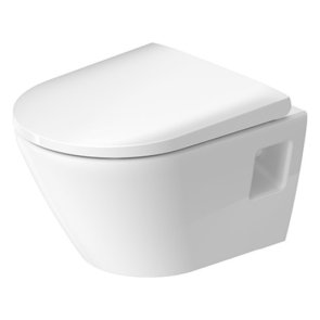 Duravit D-Neo Compact Rimless Pods ar QR/SC vāku, stiprināms pie sienas, 370x480mm, balts