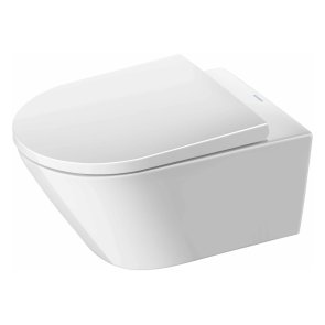 Duravit D-Neo Rimless Pods ar QR/SC vāku, stiprināms pie sienas, Durafix, 370x540mm, balts