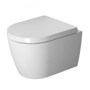 Duravit ME by Starck Compact Rimless Унитаз с крышкой QR/SC, крепится к стене, Durafix , 370x480mm, balts