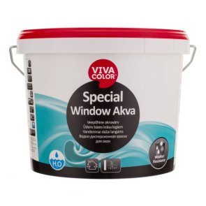 Vivacolor Special Winow Akva A Ūdens bāzes krāsa logiem, pusspīdīga, 2,7L