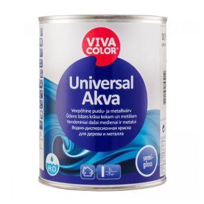 Vivacolor Universal Akva Ūdens bāzes krāsa kokam un metālam, pusspīdīga, bāze A, 0,9L