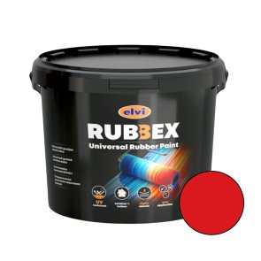 Elvi Rubbex Universālā gumijas akrila krāsa, sarkana RAL3020, 12kg