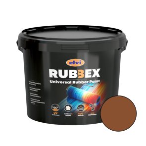 Elvi Rubbex Universālā gumijas akrila krāsa, sarkanbruna RAL8004, 12kg