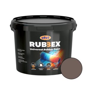Elvi Rubbex Universālā gumijas akrila krāsa, tumši brūna RAL8017, 12kg