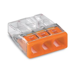 Wago 2273 Savienojuma klemmes monolītai dzīslai, 3-vietīgs, 0,5-2.5mm2, 24A/450V (5gab.) 2273-203