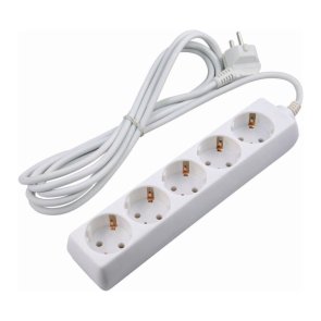 Acuma Pagarinātājs ar 5 rozetēm, balts, 5m