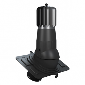 UNIWERSAL EVO ventilācijas izvads D150, ar mehānisko ventilatoru - Melns