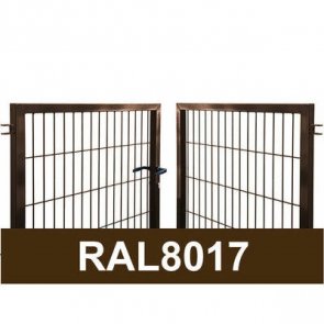 Vilmars Žoga Divviru vārti ar kvadrātprofila stabiem, brūni, 1.2x4m