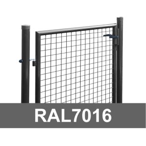 Vilmars Žoga Vienviru vārti ar apaļajiem stabiem, antracīta, 1.5x1m