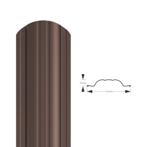 Hanbud Polo PMx2 Profilēta metāla žoga štaketas, pelēki brūnas (RAL8019), 1.35m
