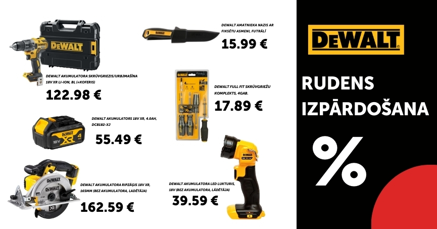 Dewalt Rudens izpardosana 01.10-31.10.24